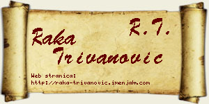Raka Trivanović vizit kartica